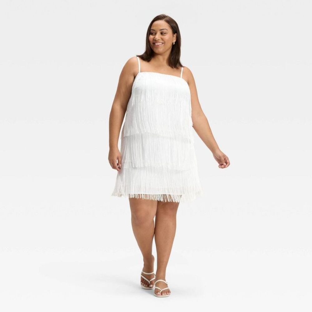 a new day White Strapless Fringe Layered Dress - Picture 3 of 3
